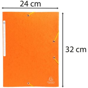 Binder with elastic and three valves of monoblock Scotten Manila carton 425g Nature Future, for A4 Orange