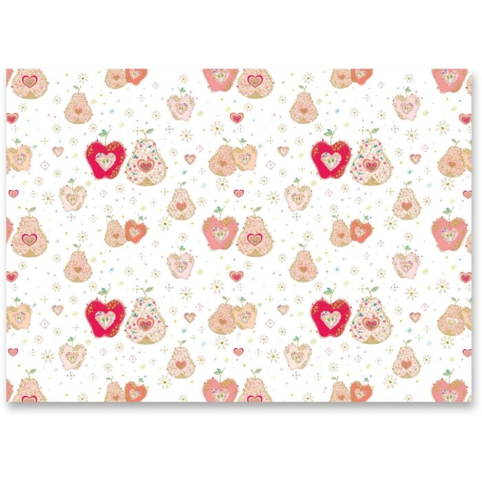 APPLE PEAR IN LOVE Wrapping Paper