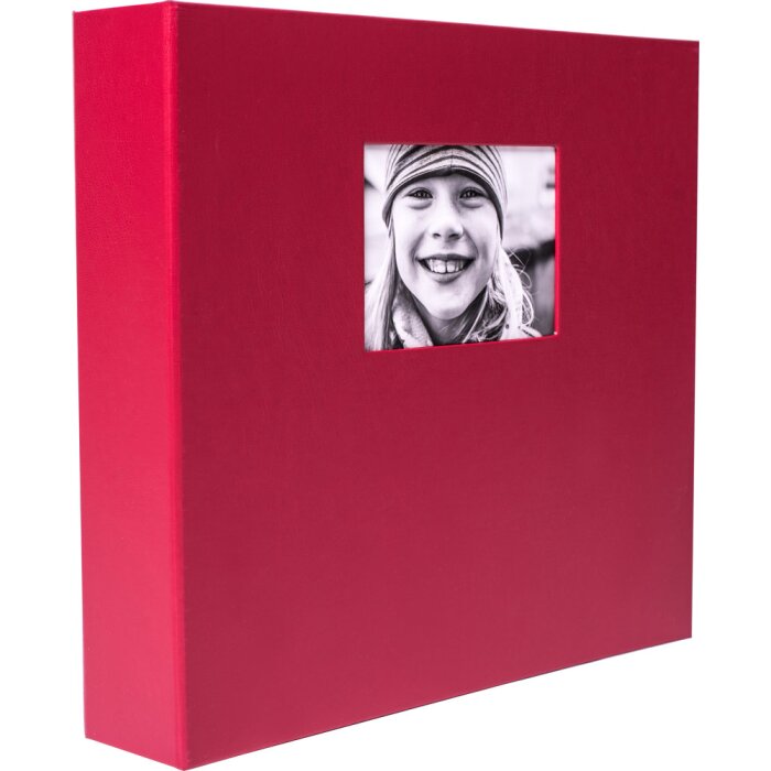 HNFD Maxi photo album Lona red 34,5x33 cm 100 black sides