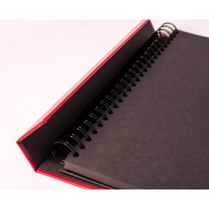 HNFD Maxi photo album Lona red 34,5x33 cm 100 black sides