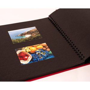 HNFD Maxi photo album Lona red 34,5x33 cm 100 black sides