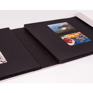 HNFD XL Photo Album Lona White 34,5x33 cm 100 black sides