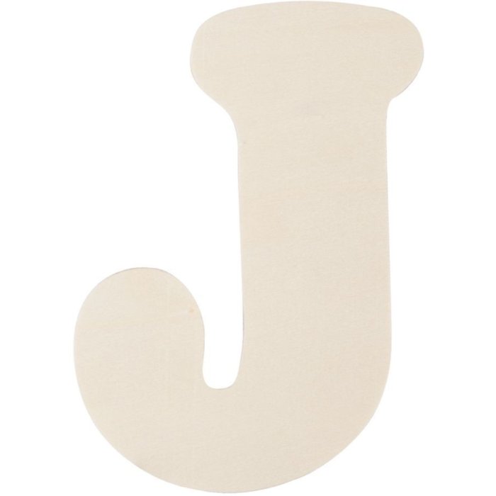 letter J 11 cm made of wood