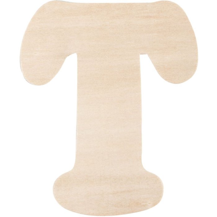 letter T 11 cm made of wood