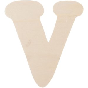 letter V 11 cm made of wood