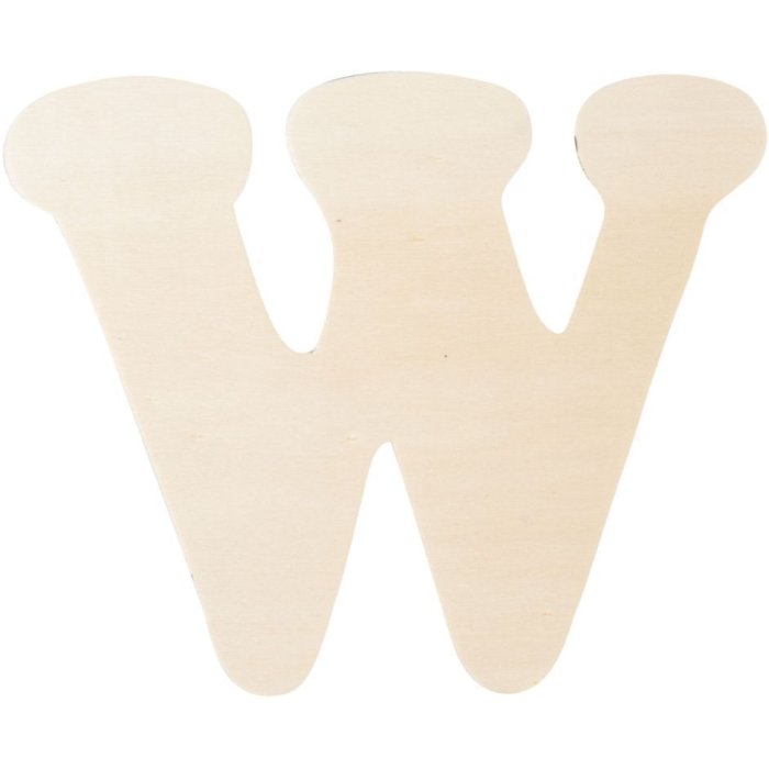 letter W 11 cm made of wood