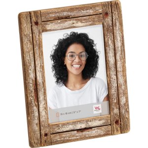 Wooden photo frame Dupla 13x18 cm white - natural