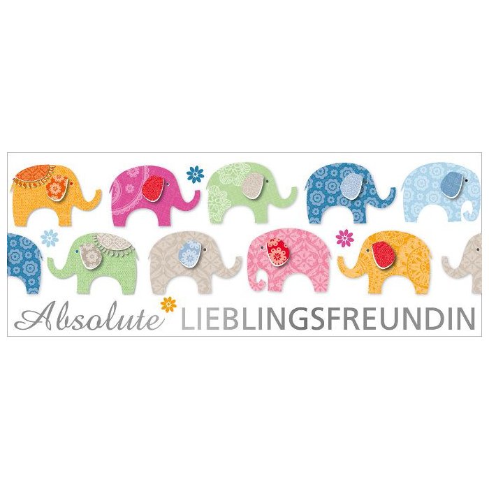 ARTEBENE card elephants 21x8 cm