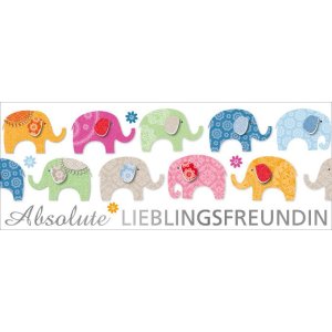 ARTEBENE card elephants 21x8 cm