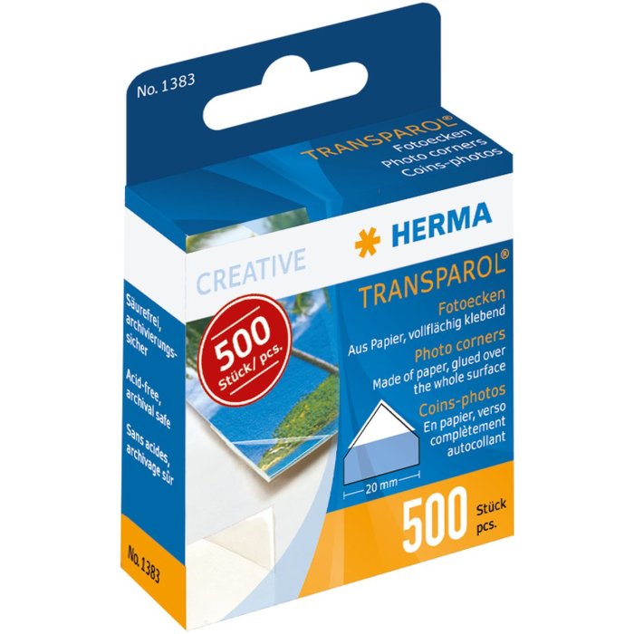 HERMA Transparol photo corners dispenser pack 500 pcs.