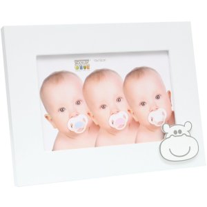 Baby frame S66RK1 hippopotamus white 13x18 cm