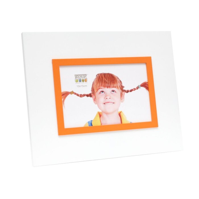 Photo frame S67JK 10x15 cm white with edge orange