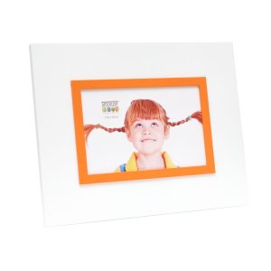 Photo frame S67JK 10x15 cm white with edge orange