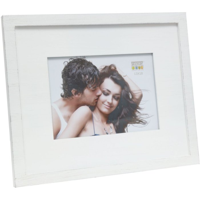 photo frame S67KS wooden mat 13x18 cm white