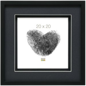 photo frame with mount black wood 20,0 x20,0 cm S67NK