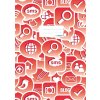 Exercise book cover A4 Social Icons red