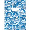 Exercise book cover A4 Social Icons blue