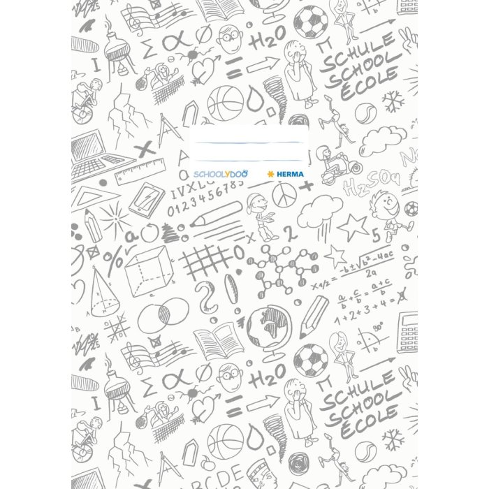 Exercise book cover A4 SCHOOLYDOO, white