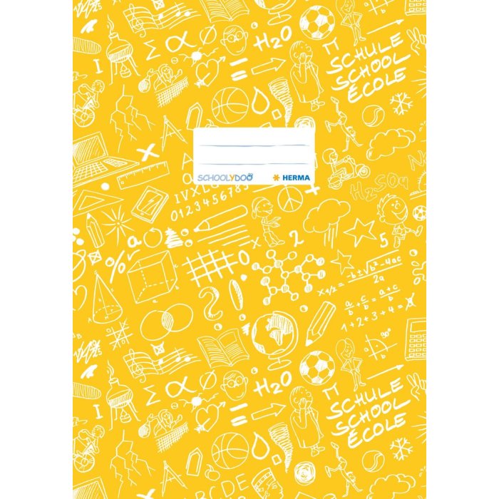 Exercise book cover A4 SCHOOLYDOO, yellow