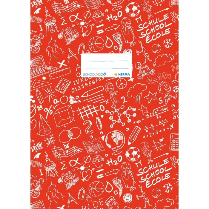 Exercise book cover A4 SCHOOLYDOO, red