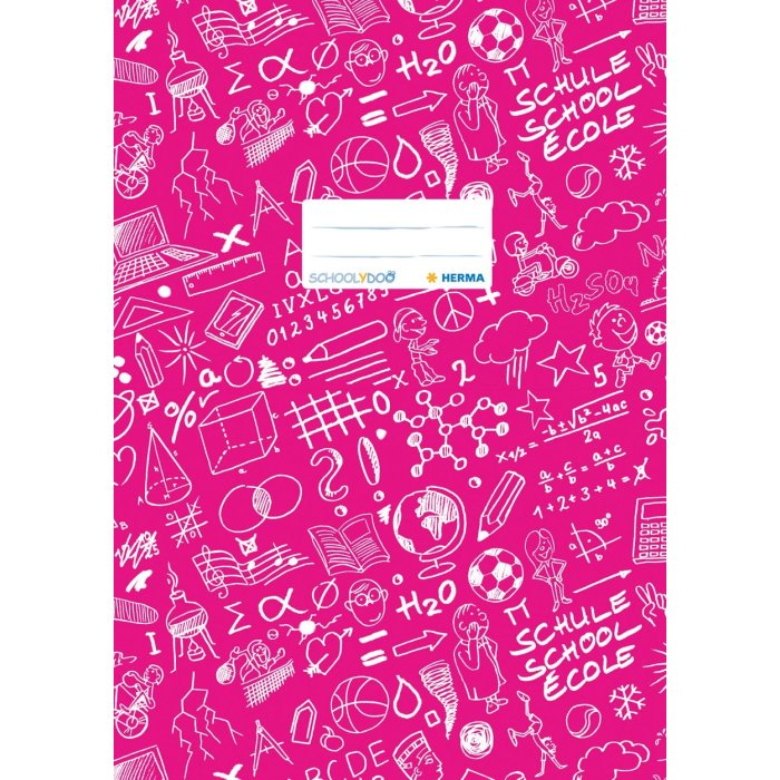 Exercise book cover A4 SCHOOLYDOO, dark pink