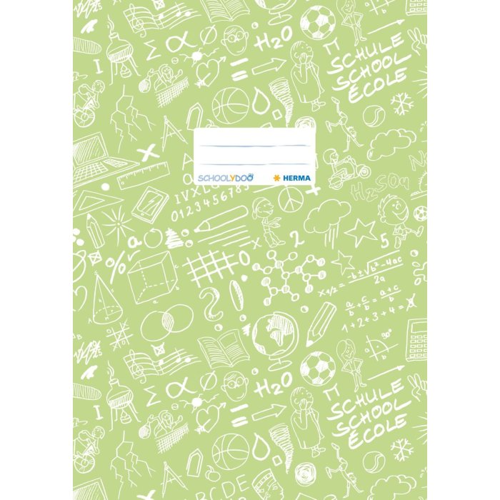 Exercise book cover A4 SCHOOLYDOO, light green