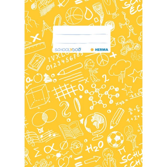 Exercise book cover A5 SCHOOLYDOO, yellow