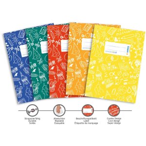 Exercise book cover A5 SCHOOLYDOO, yellow