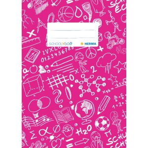 Exercise book cover A5 SCHOOLYDOO, dark pink