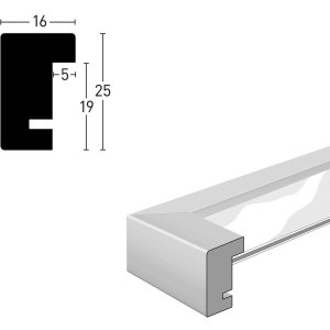 wood frame Quadrum FSC 21x30 cm gray