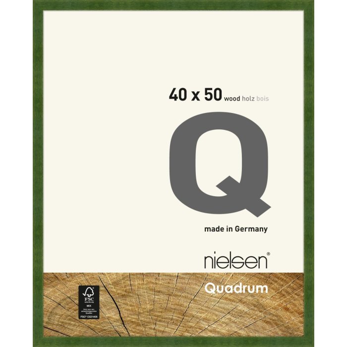 wood frame Quadrum FSC 40x50 cm green