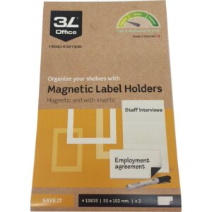 3L Label Holders magnetic with insert 25x75mm