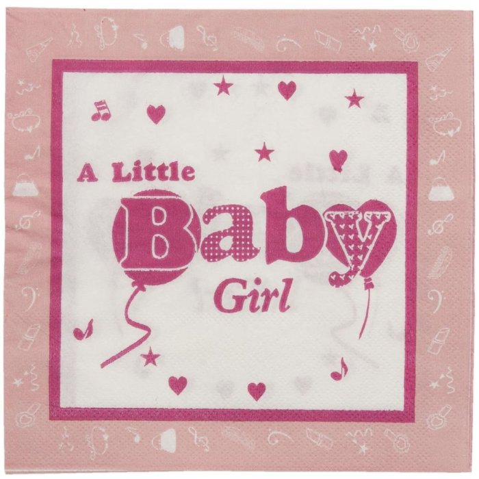 paper napkins BABY GIRL rosa