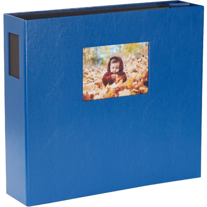 HNFD XL photo album 1000 photos 10x15 cm LONA blue 34,5x33 cm 168 black sides