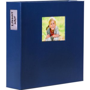 HNFD XL photo album 1000 photos 10x15 cm LONA blue 34,5x33 cm 168 black sides