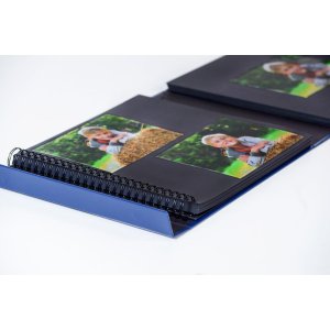 HNFD XL photo album 1000 photos 10x15 cm LONA blue 34,5x33 cm 168 black sides