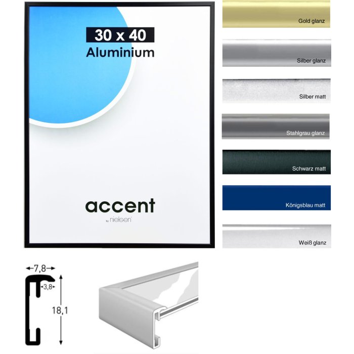 Nielsen Accent aluminium frame 10x15 cm to 70x100 cm