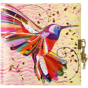 Goldbook diary Flower Hummingbird 16,5x16,5 cm 96 white...