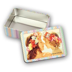 Metal box with picture frame