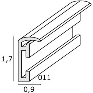 Plastic frame S011 Deknudt narrow half-round profile