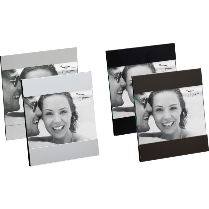 AVA photo frame black and silver 10x15cm, 13x18cm and 15x20 cm