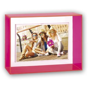 NEON PINK acrylic frame for 1 photo 10x15 cm