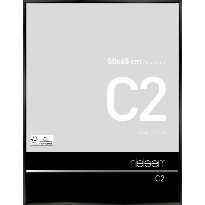 Nielse alu frame C2 Jet Polished Black 50x65 cm