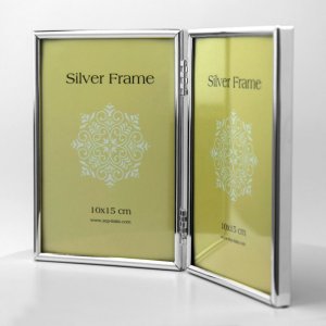 ZEP metal double frame 2 photos silver-plated 7x10 cm to...