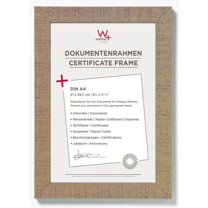 A4 certificate frame beige brown Home