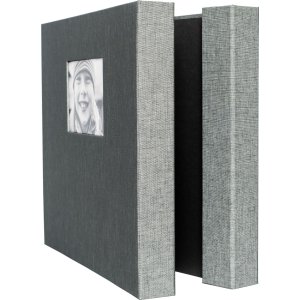 HNFD Photo Album LONA Linen 1000 photos 34,5x33 cm 168 black sides