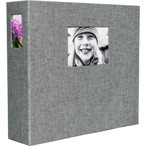 HNFD Photo Album LONA Linen 1000 photos 34,5x33 cm 168 black sides