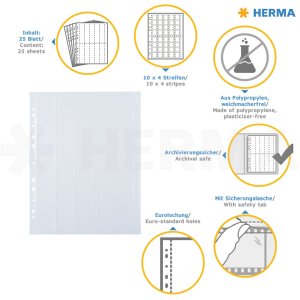 HERMA polypropylene negative sleeves clear - 10 strips á 4 negatives