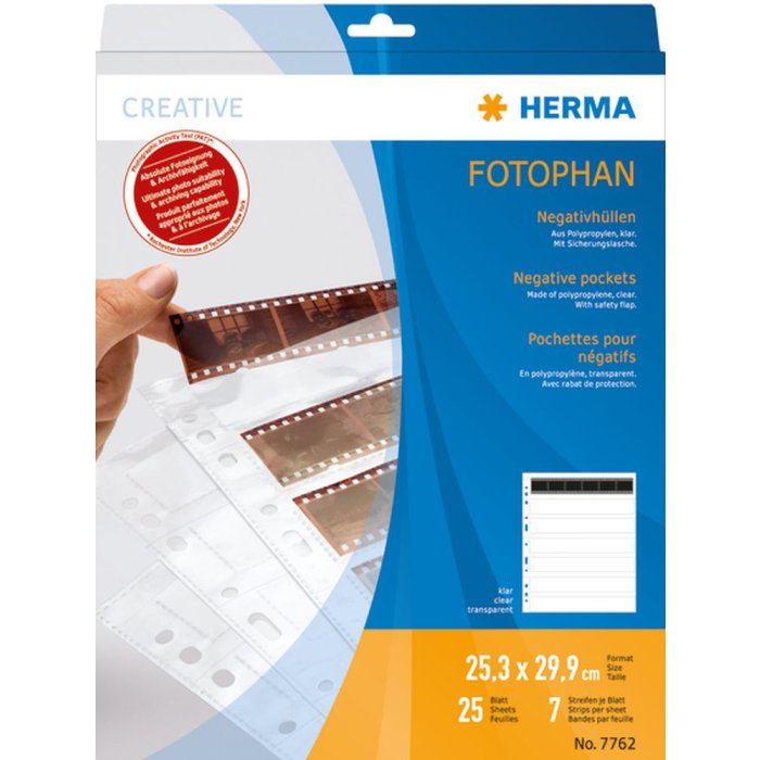 HERMA polypropylene negative sleeves clear - 7 strips á 6 negatives