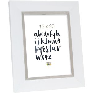 plastic frame S41N white-silver 10x15 cm